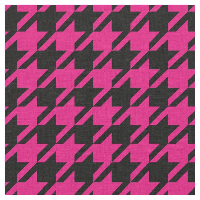 Tela de Houndstooth de las rosas fuertes y del (De cerca)