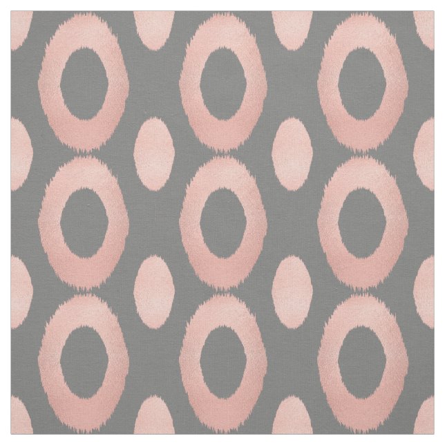 Tela de Ikat Geométrico Gris y Rosa Dorado (Retal)