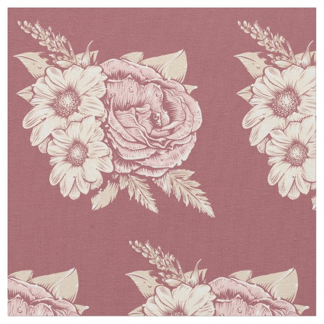 Tela de Ilustracion de flores (De cerca)