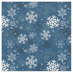 Tela de impresión de copo de nieve divertida, azul