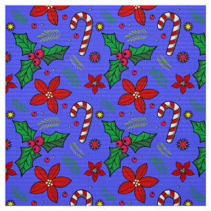 tela de Jolly Navidades Poinsettia Holly Candy Can