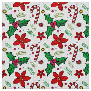 tela de Jolly Navidades Poinsettia Holly Candy Can