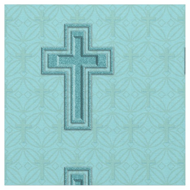 Tela de la cruz de la chispa de la turquesa (De cerca)