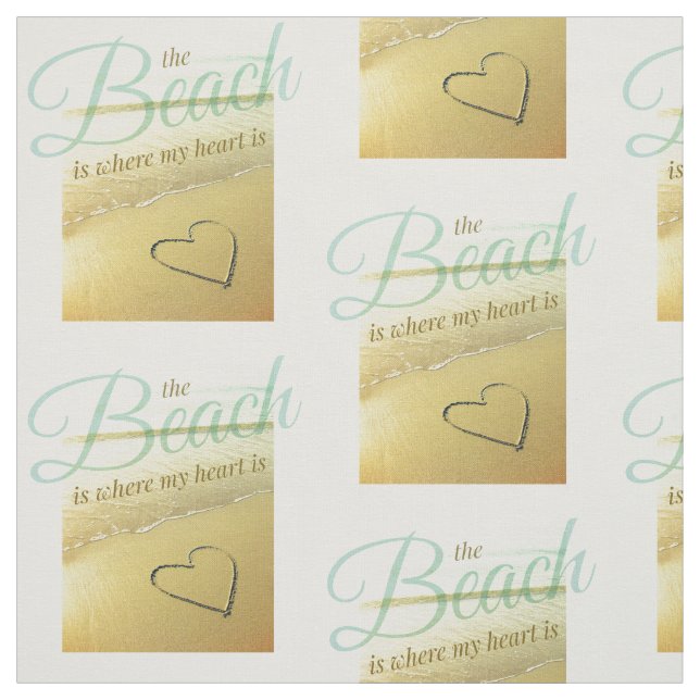 Tela de la foto del corazón de la arena de la (Retal)