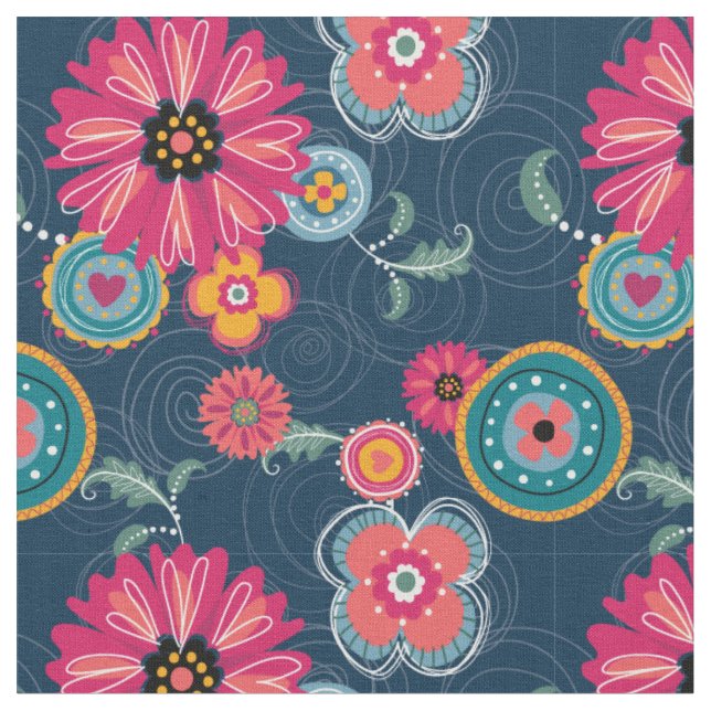 Tela de la impresión del garabato de Boho (De cerca)