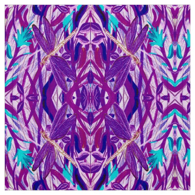 Tela de la libélula de lavanda (Retal)