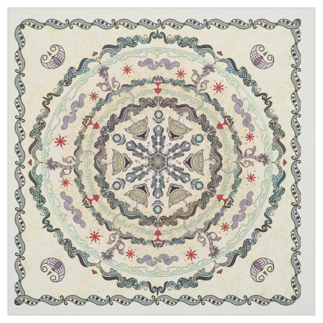 Tela de la mandala del estilo de la alheña (Retal)