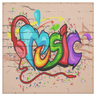 Tela de la pared de la pintada de la música