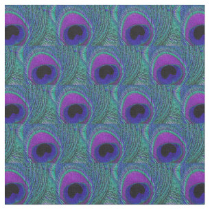 Tela de la pluma del pavo real - negro violeta