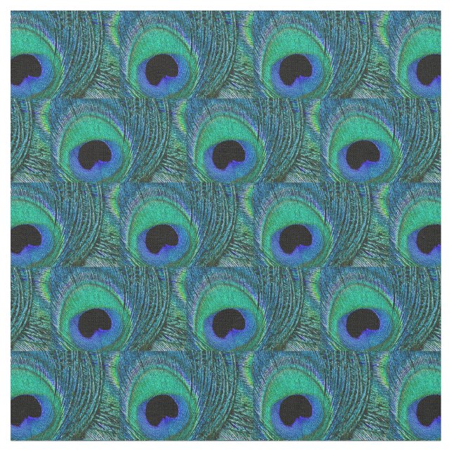 Tela de la pluma del pavo real - verde, trullo, (De cerca)