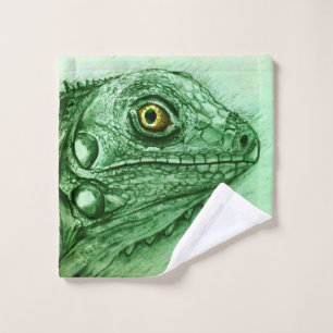 Tela de lavado colorida ilustrada - Iguana