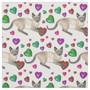 Tela de los corazones del gatito