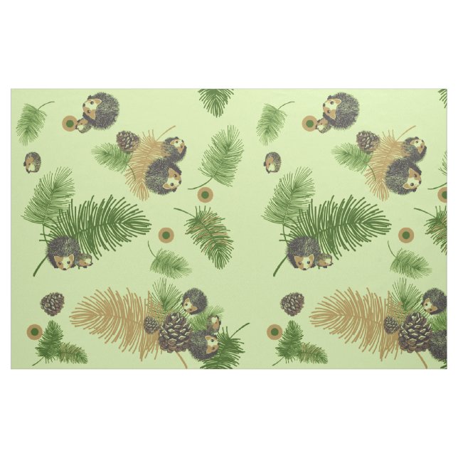 Tela de los erizos y de Pinecones ("Cuarto gordo" (fat quarter))