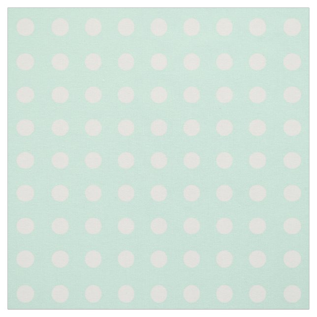 tela de los lunares de la verde menta y del blanco (Retal)