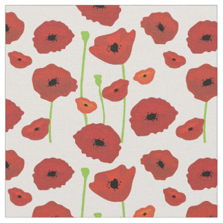 Tela de los Poppies Rojos.