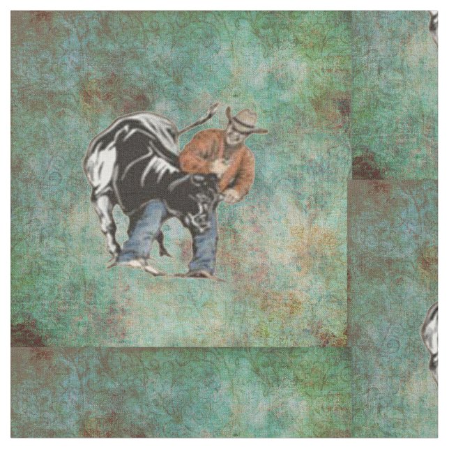 Tela de lucha de la impresión del rodeo del buey (De cerca)