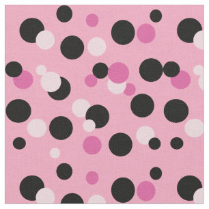 Tela de lunares rosa y negro