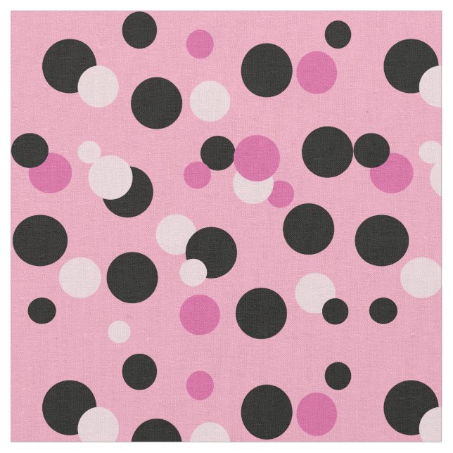 Tela de lunares rosa y negro (De cerca)