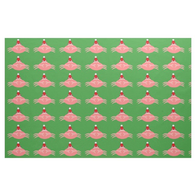 Tela de manualidad de cangrejo de Navidad ("Cuarto gordo" (fat quarter))