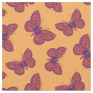 Tela de mariposa fritillaria con tinta naranja y p