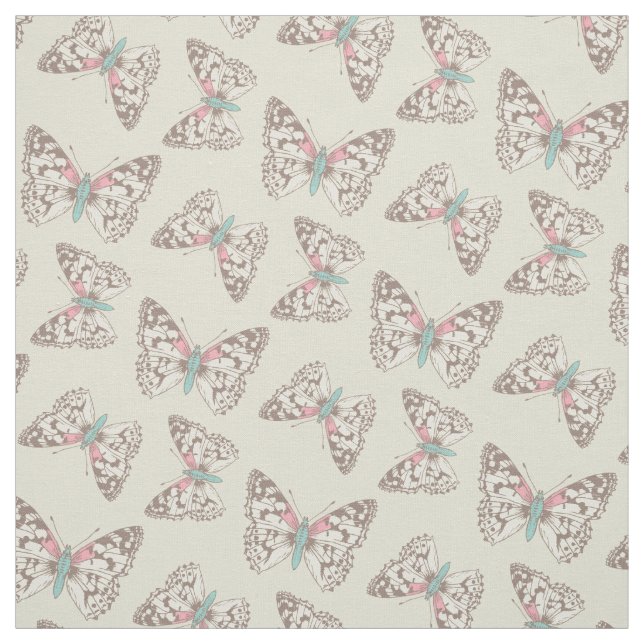 Tela de mariposas pintada por una mujer (Retal)