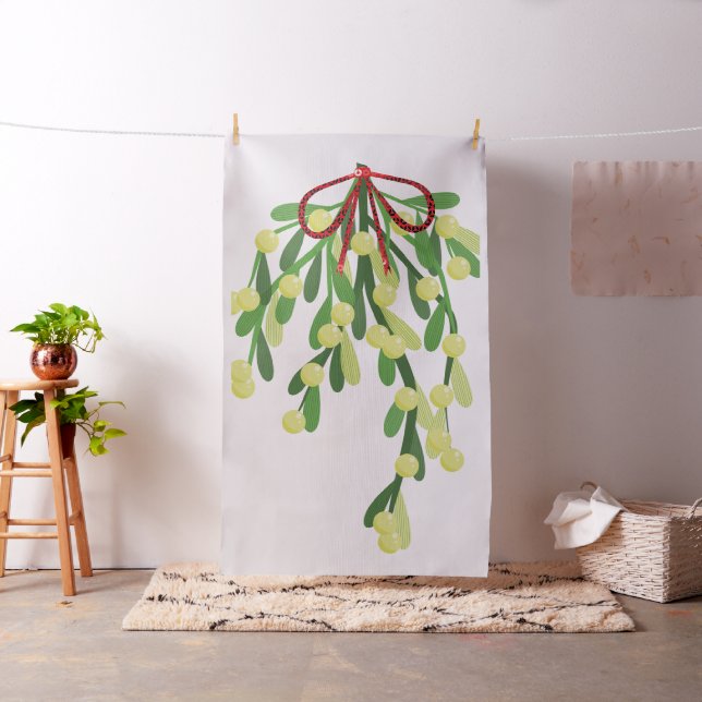 tela de mistletoe de navidad roja (In Situ)