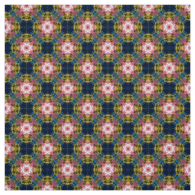 Tela de mobiliario blanco verde azul Glitch2 (Retal)