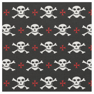Tela de moda de cráneo y cruz - Piratas / Hallowee