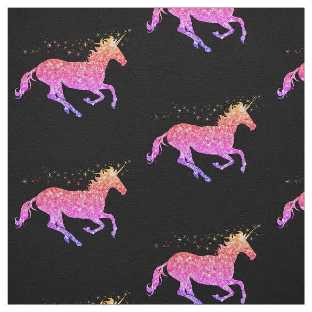 Tela de moda del unicornio rosado prismático (Retal)