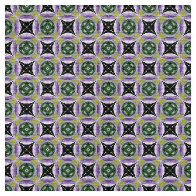 tela de mosaico gris verde de estrella de círculo  (Retal)