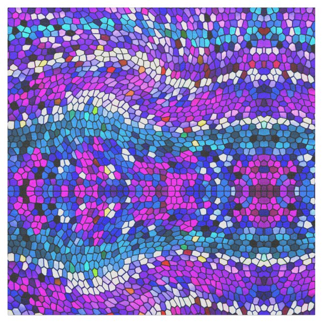 Tela de mosaico rosa azul morado (De cerca)