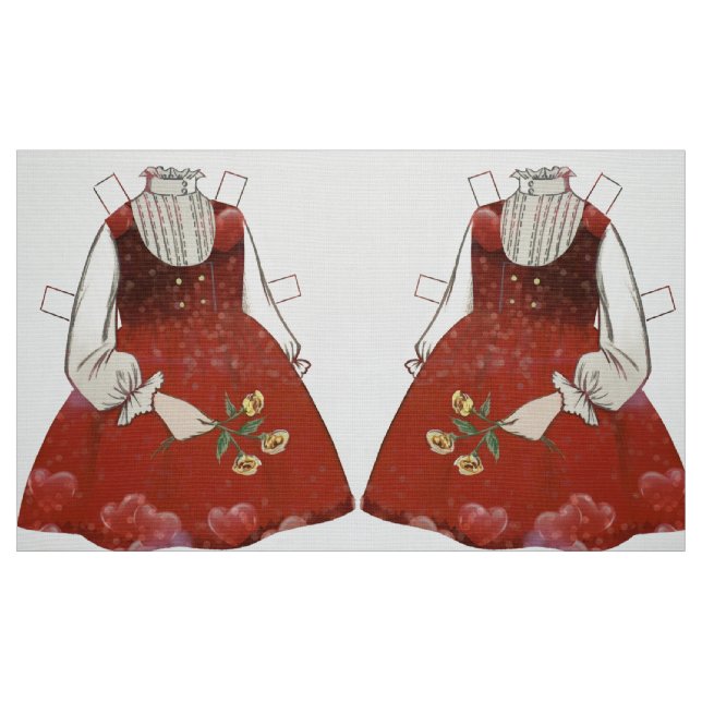 Tela de Navidad de Muñeca de Papel ("Cuarto gordo" (fat quarter))