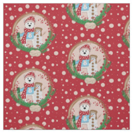 Tela de Navidades de oso polar y snowman