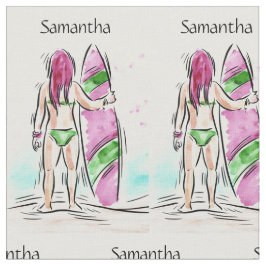 tela de nombres personalizados de surfista femenin