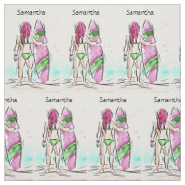 tela de nombres personalizados de surfista femenin