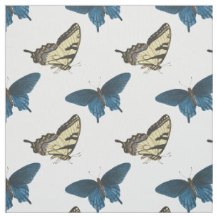 tela de novedad de mariposas azules