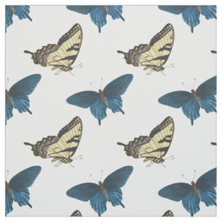tela de novedad de mariposas azules