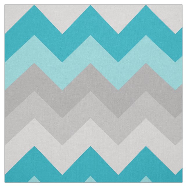Tela de Ombre de Chevron gris gris azul turquesa V (Retal)