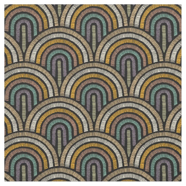 Tela de patrón Art Deco de época (De cerca)