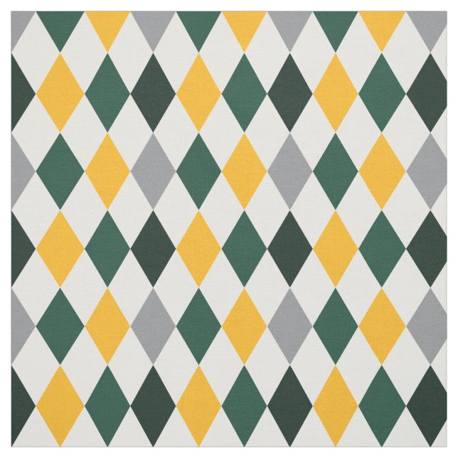 Tela de patrón de arglo verde oso y amarillo (Retal)