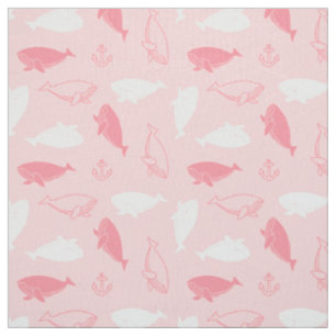 Tela de patrón de ballena espermática (rosa)