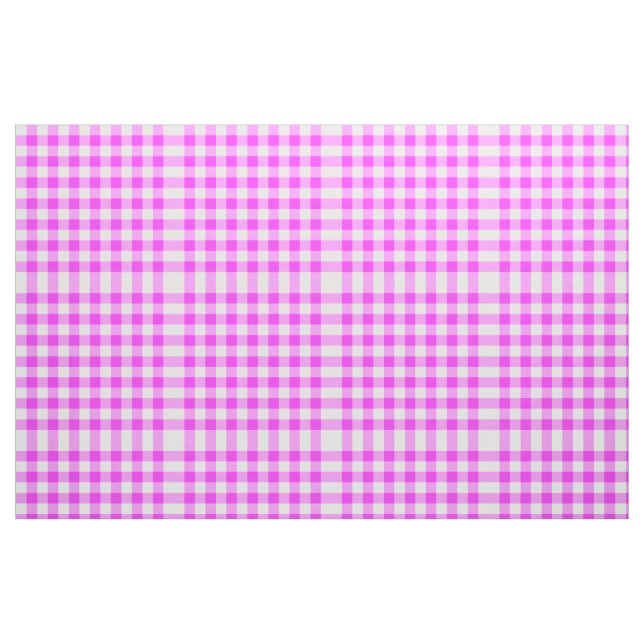 Tela de patrón de bloques de Gingham blanco y rosa ("Cuarto gordo" (fat quarter))