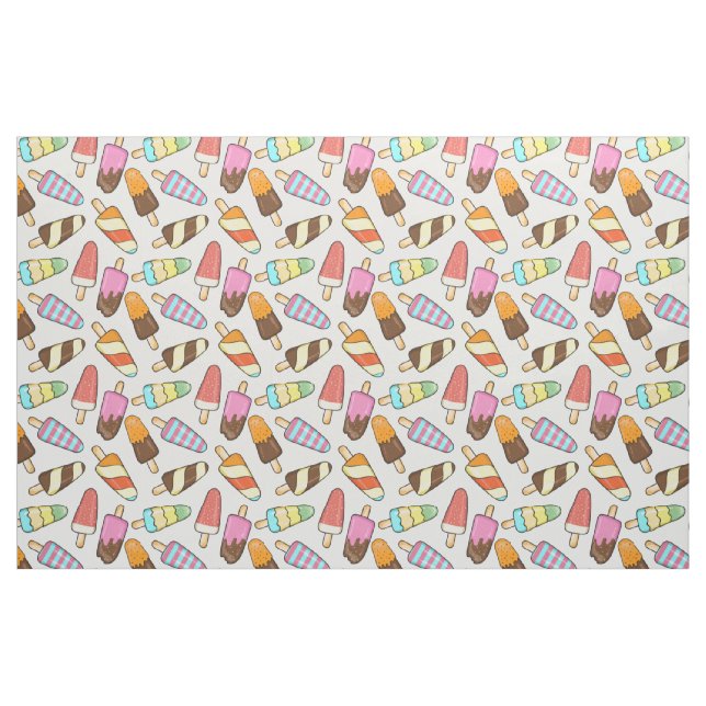 Tela de patrón de crema de hielo Popsicles ("Cuarto gordo" (fat quarter))