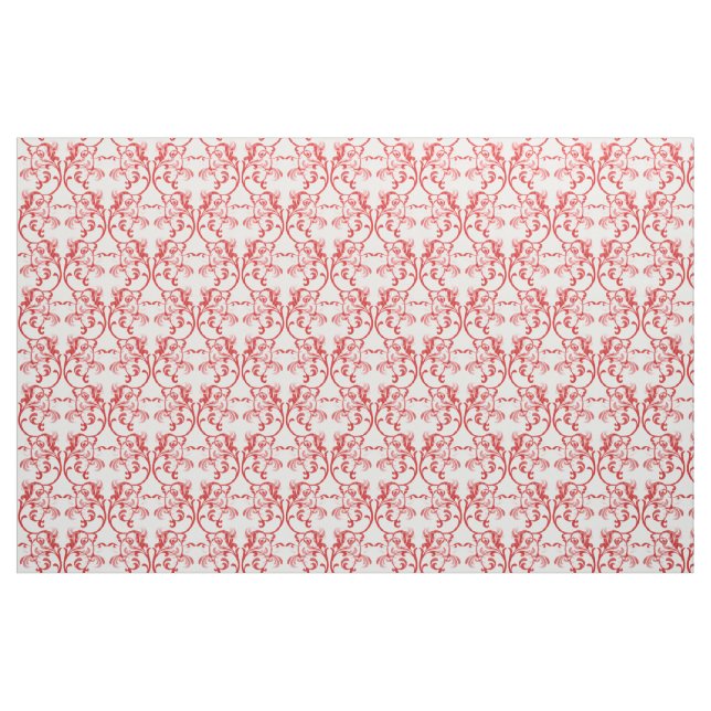 Tela de patrón de damasco parisino rojo ("Cuarto gordo" (fat quarter))