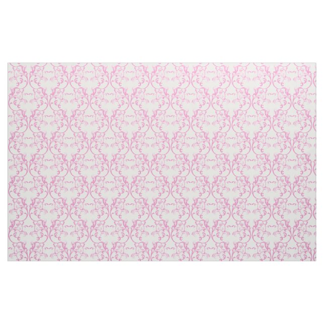 Tela de patrón de damasco parisino rosa ("Cuarto gordo" (fat quarter))