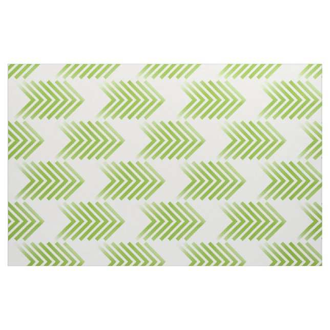 Tela de patrón de flecha tribal verde blanco ("Cuarto gordo" (fat quarter))