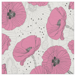 tela de patrón de flor de amapola