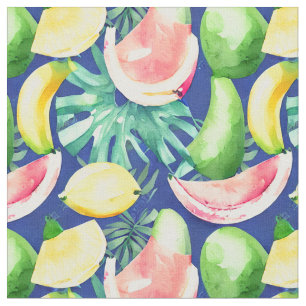 Tela de patrón de fruta tropical