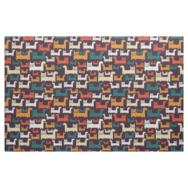 Tela de patrón de gatos coloridos ("Cuarto gordo" (fat quarter))