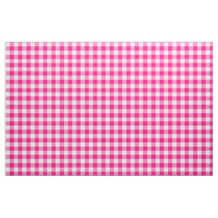 Tela de patrón de Gingham rosa caliente